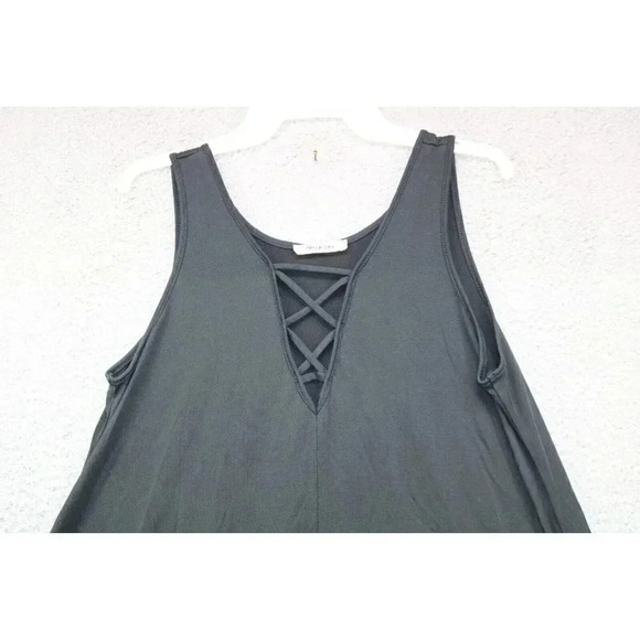 Mikey & Joey Women's Black Dress-Asymmetrical Hemline -Size Large-Rayon - Picture 3 of 6